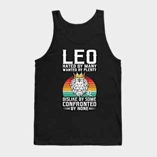 Lion graphic art July August Birthday retro Leo Zodiac sign Tank Top